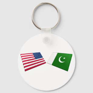 Porte-clés Drapeaux des USA et du Pakistan