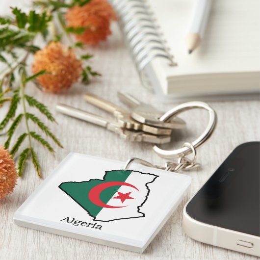 Porte-clés Drapeaux et pays Algérie (Devant Droit)