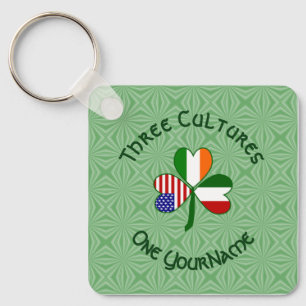 Porte-clés Drapeaux irlandais Shamrock Votre nom