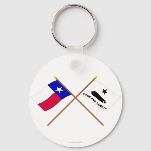 Porte-clés Drapeaux texans et Gonzales traversés (Recto)