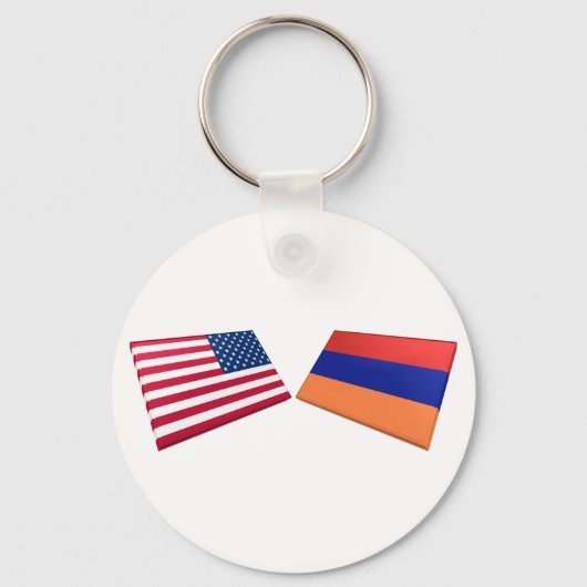 Porte-clés Drapeaux US et Arménie (Recto)