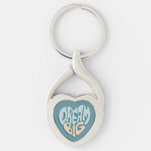 Porte-clés Dream Big : Coeur bleu du succès