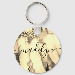 Porte-clés Dream Boho Bohemian Style Dreamcatcher Feathers