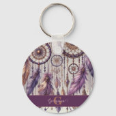 Porte-clés Dreamcatchers Personnalisés Boho & Purple & Or (Recto)