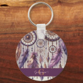 Porte-clés Dreamcatchers Personnalisés Boho & Purple & Or (Verso)