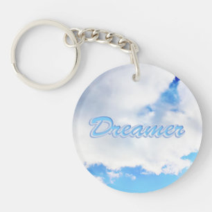 Porte-clés Dreamer Puffy nuages blancs et ciel bleu