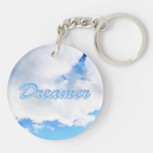 Porte-clés Dreamer Puffy nuages blancs et ciel bleu