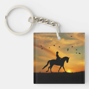 Porte-clés Dressage Cheval et Porte - clé d'cavalier