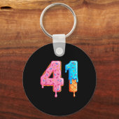 Porte-clés Drip 41 Mème Style de Baseball Cool Numéro Quarant (Recto)