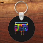 Porte-clés Dripng Paint Boombox Funny Old School 80s Music Hi (Recto)