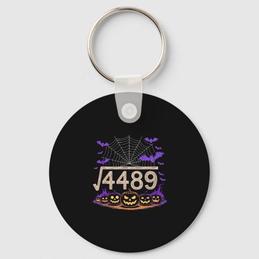 Porte-clés Drôle 67 Mème Prof de maths 6 7 Halloween Carré Ro (Recto)