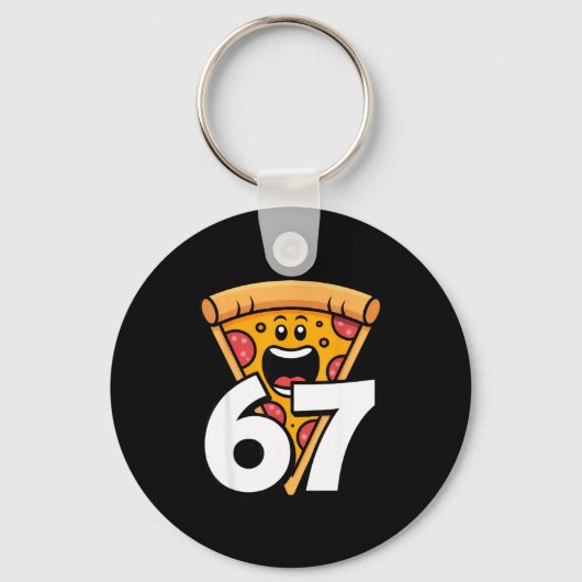 Porte-clés Drôle 67 Mème Six Sept Humour Nourriture Zza (Recto)
