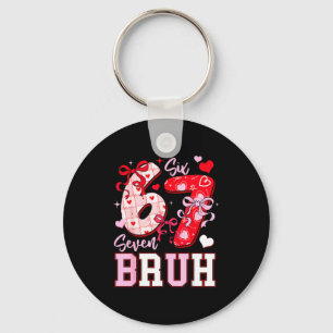 Porte-clés Drôle 67 Saint-Valentin Bruh Six Sept Mème Cœur 6 