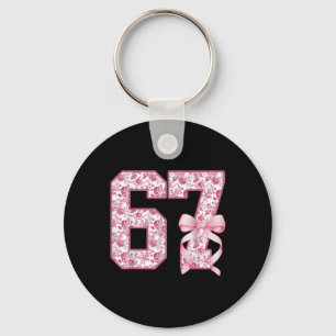Porte-clés Drôle 67 Six Sept Coquette Féminin Rose Toile Femm