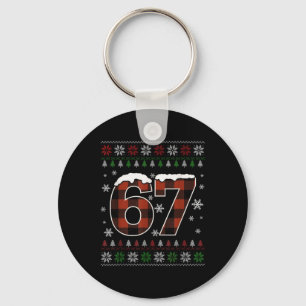 Porte-clés Drôle 67 Six Sept Mème Brainrot Cringe Noël 