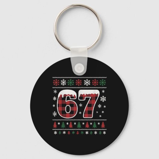 Porte-clés Drôle 67 Six Sept Mème Brainrot Cringe Noël  (Recto)