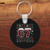 Porte-clés Drôle 67 Six Sept Mème Brainrot Cringe Noël  (Recto)