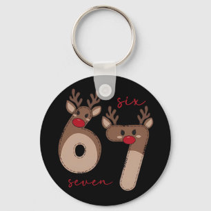 Porte-clés Drôle 6 7 Six Sept Mème Noël Renne Gen Al