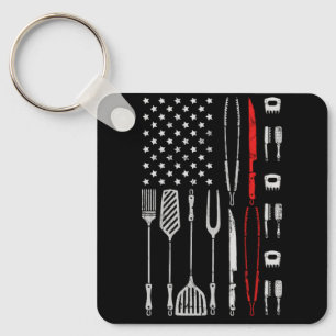 Porte-clés Drôle American Flag Grilling Tools BBQ Grill Barbe