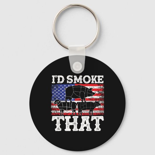 Porte-clés Drôle Barbecue Id Fumer que Patriotic Grillmaster (Recto)