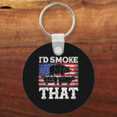 Porte-clés Drôle Barbecue Id Fumer que Patriotic Grillmaster (Recto)