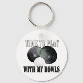 Porte-clés Drôle Bowles de pelouse Jouer le temps, anneau de  (Recto)