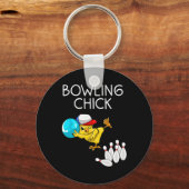 Porte-clés Drôle Bowling Gift Femmes mignonne Bowling Chick S (Recto)