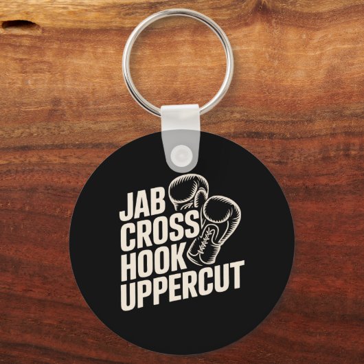 Porte-clés Drôle Boxe Gym Jab Cross Hook Uppercut Pour Femmes (Recto)