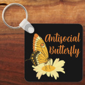 Porte-clés Drôle cadeau pour Introvert Antisocial Butterfly (Recto)