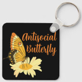 Porte-clés Drôle cadeau pour Introvert Antisocial Butterfly (Dos)