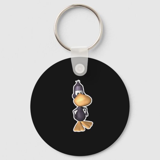 Porte-clés drôle canard noir (Recto)