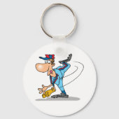 Porte-clés Drôle Caricature de baseball lanceur d'une balle r (Recto)