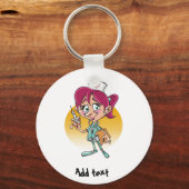 Porte-clés Drôle caricature infirmière personnalisée (Recto)