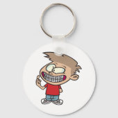Porte-clés Drôle Cartoon Boy avec Braces Smile (Recto)