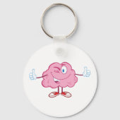 Porte-clés Drôle Cartoon Cerveau en train de Winking (Verso)