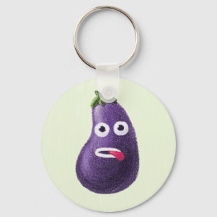 Porte-clés Drôle Cartoon Eggplant