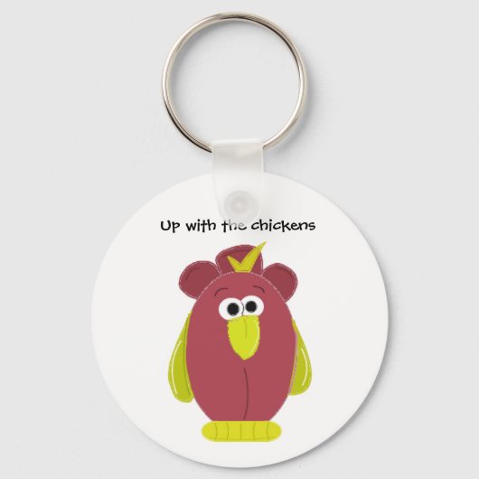Porte-clés Drôle Cartoon Poulet avec Dit (Recto)
