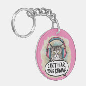 Porte-clés Drôle Chat ne peut pas entendre votre drame (Devant gauche)