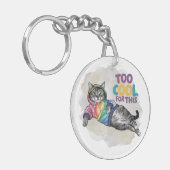 Porte-clés Drôle Chat trop Cool pour ça (Devant gauche)