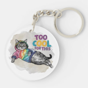Porte-clés Drôle Chat trop Cool pour ça