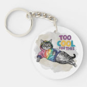 Porte-clés Drôle Chat trop Cool pour ça (Devant)