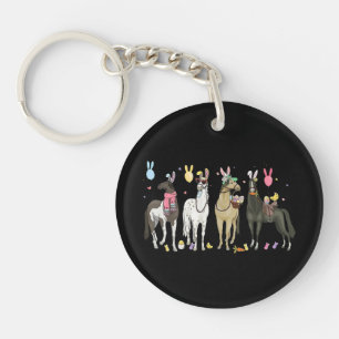 Porte-clés Drôle Cheval Pâques Jour Ferme Animal Mignon Lapin
