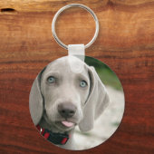 Porte-clés Drôle Chien Sticking Tongue Out Photo (Verso)