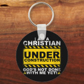 Porte-clés Drôle Chrétien en construction Cadeau Catholique M (Recto)