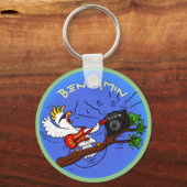 Porte-clés Drôle cockatoo rock guitare (Recto)