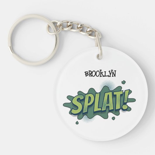 Porte-clés Drôle comique pop art splat typographie (Devant)