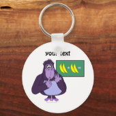Porte-clés Drôle Comptage Gorilla Math Personnalisé (Recto)