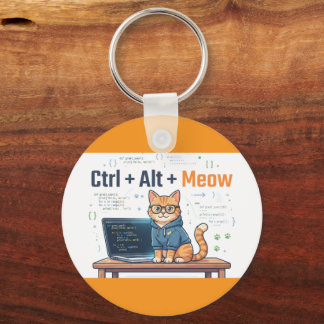 Porte-clés Drôle Ctrl Alt Miaou Chat Programmeur Python Codeu
