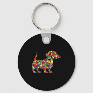 Porte-clés Drôle Dachshund Amoureux de les chiens Polka Dot H