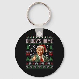 Porte-clés Drôle Daddy Accueil Trump laide Sweater de Noël Xm
